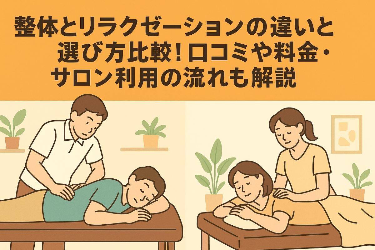 整体とリラクゼーションの違いと選び方比較！口コミや料金・サロン利用の流れも解説